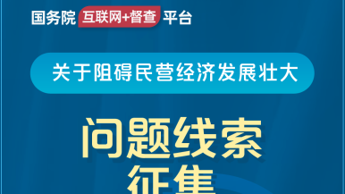 爆操可爱妹子国务院“互联网+督查”平台公开征集阻碍民营经济发展壮大问题线索